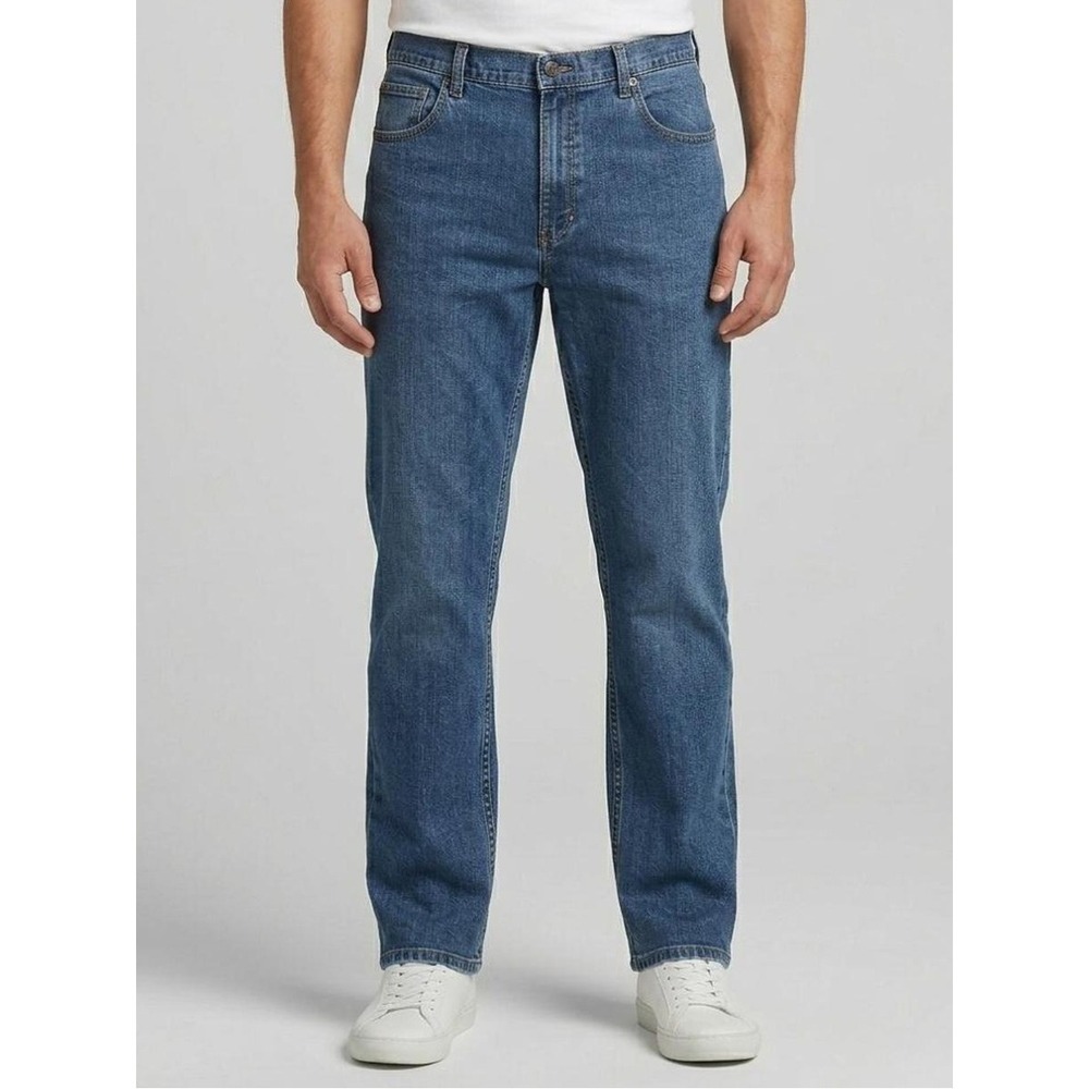 NWT Jos A Bank Traveler Denim Jeans Mens 36x32 Blue Straight Leg
